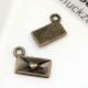 1x bronze Liebesbrief 10x6mm Schmuckanhänger Briefkuvert - bronze Schmuckzubehör