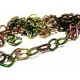 Ca. 100cm violett-grün-gelb Kette aus Aluminium 16x12mm Gliederkette - Schmuckzubehör Gliederkette - Leisure-Beads DIY