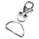 1x silber Karabinerhaken 51mm mit Halbring 38x23mm - Schmuckzubehör - Leisure-Beads DIY