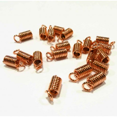 Leisure-Beads - 10x Rosegoldfarben Spiralendkappe Innen 2,4mm 9x3,5mm Einklebkappen - Schmuckzubehör