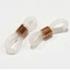 2x weiß rosegoldfarben Brillenketten Verbinder 20x6mm aus Gummi Kettenverbinder - Schmuckzubehör