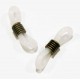 2x weiß bronzefarben Brillenketten Verbinder 20x6mm aus Gummi Kettenverbinder - Schmuckzubehör