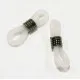 2x weiß gunmetal Brillenketten Verbinder 20x6mm aus Gummi Kettenverbinder - Schmuckzubehör - Leisure-Beads DIY