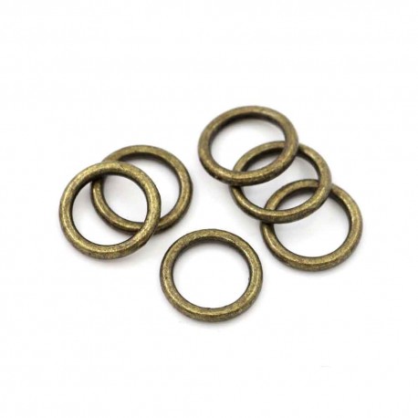 Leisure-Beads - 10x bronzefarben Ring 8mm x 1,5mm geschlossener runder bronzefarbener Ring - Schmuckzubehör