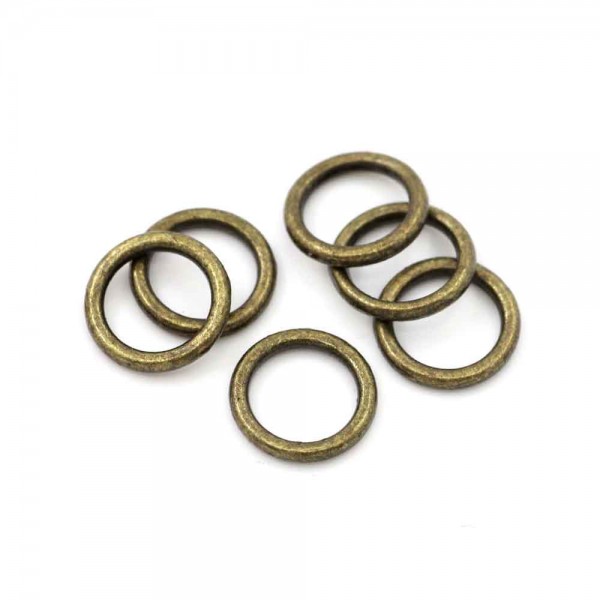 10x bronzefarben Ring 8mm x 1,5mm geschlossener runder bronzefarbener Ring - Schmuckzubehör - Leisure-Beads DIY