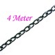 4m schwarze Eisen Kette 5x3mm schwarze Gliederkette - Schmuckzubehör