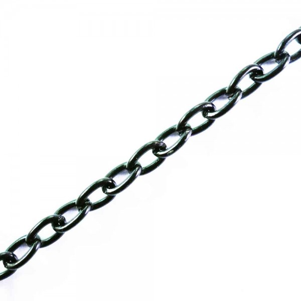 1m schwarze Eisenkette 5x3x0,9mm Gliederkette - Schmuckzubehör