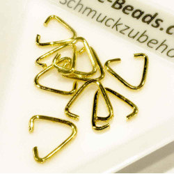 10x goldfarbene Collierschlaufe 9x6mm Anhängerhaken goldfarben - Schmuckzubehör Collierschlaufe