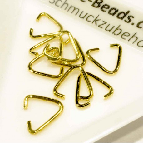 Leisure-Beads - 10x goldfarbene Collierschlaufe 9x6mm Anhängerhaken - Schmuckzubehör Collierschlaufe