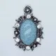 1x silber blauer Barock Anhänger 50x74x10mm mit Rosen und Strass - Schmuckzubehör - Leisure-Beads DIY