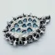 1x silber blauer Barock Anhänger 50x74x10mm mit Rosen und Strass - Schmuckzubehör - Leisure-Beads DIY