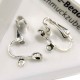 2 Stück / 1 Paar hellsilber Ohrclips 16x8mm konkave Klemme platinfarben - Schmuckzubehör zum Ohrclips selbermachen