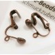 2 Stück / 1 Paar kupfer Ohrclips 16x13mm kupfer Ohrringe ohne Löcher - kupfer Schmuckzubehör Ohrclips basteln