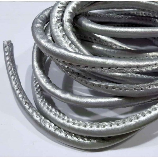 3m synth. silberfarben Lederband 6mm silberfarben Kunstlederband - Schmuckzubehör - Leisure-Beads DIY