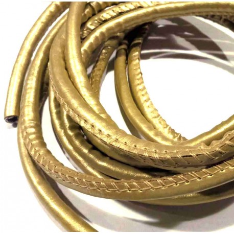 Leisure-Beads - 3m synth. goldfarben Lederband 6mm Kunstlederband - Schmuckzubehör