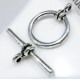 1x silber Knebelverschluss Ringteil 21x16mm Toggle silberfarben - Schmuckzubehör Schmuckverschluss