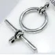 1x silber Knebelverschluss Ringteil 21x16mm Toggle silberfarben - Schmuckzubehör Schmuckverschluss - Leisure-Beads DIY