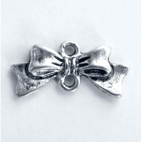 Leisure-Beads - 1x silberfarben Schleife 20x9mm Kettenverbinder - Schmuckzubehör