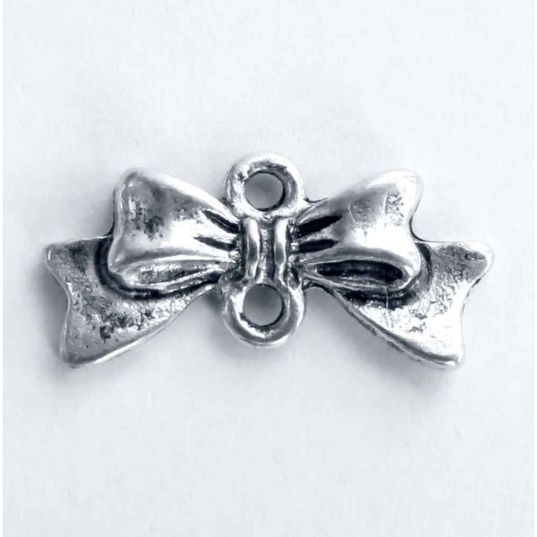 1x silberfarben Schleife 20x9mm Kettenverbinder - Schmuckzubehör - Leisure-Beads DIY