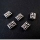 2x quadratische Metallperle 7x5x3,5mm silber Spacer - Schmuckzubehör Metallperlen