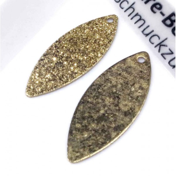 2x goldfarben Stardust Anhänger 25x10mm goldfarben Schmuckanhänger - Schmuckzubehör - Leisure-Beads DIY