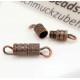 1x kupfer Drehverschluss 14x4mm Schraubverschluss halbgeriffelt - Schmuckzubehör Schmuckverschluss