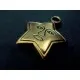 Goldener Stern Schmuckanhänger ca. 16x19 mm mit Gesicht - Leisure-Beads DIY