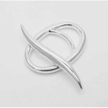 Leisure-Beads - 1x hellsilberfarbener Knebelverschluss 29x20mm - Schmuckzubehör