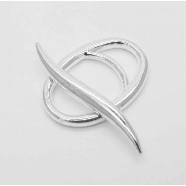 1x hellsilberfarbener Knebelverschluss 29x20mm - Schmuckzubehör - Leisure-Beads DIY