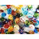 Bunte Millefioriperlen 12x10mm oval 30 Stück Perlenmix - Schmuckzubehör