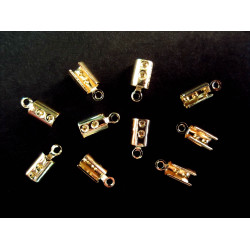 Leisure-Beads - 10x goldfarben Endkappe 4x10mm Quetschröhrchen - Schmuckzubehör