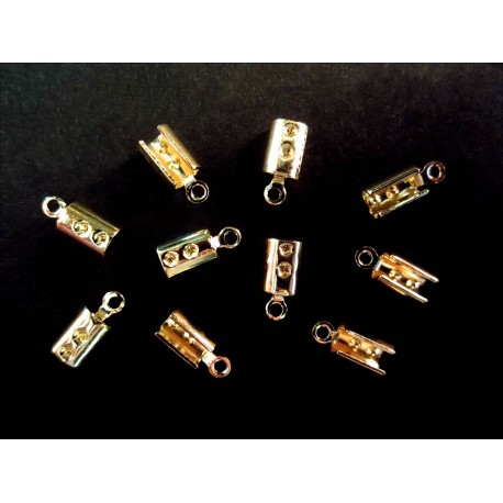 Leisure-Beads - 10x goldfarben Endkappe 4x10mm Quetschröhrchen - Schmuckzubehör