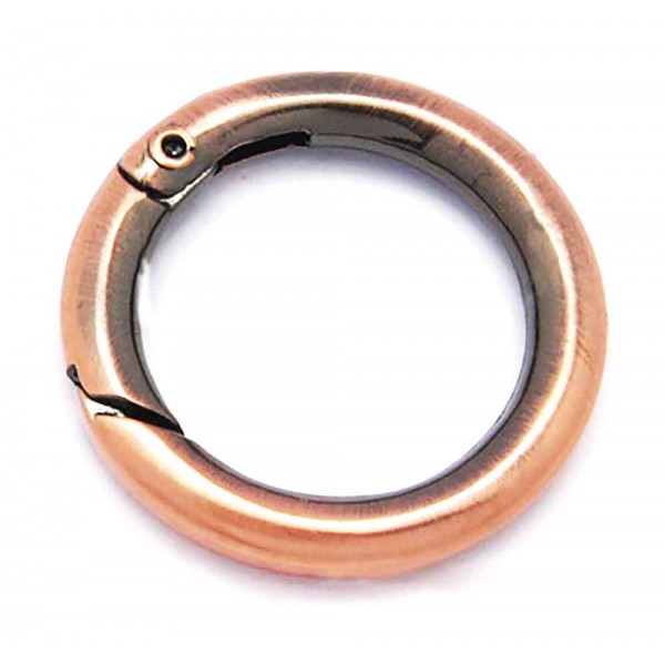 1x runder kupferfarben Ringverschluss 27x4mm kupferfarben Karabinerhaken - Schmuckzubehör - Leisure-Beads DIY