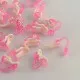 10 Stück / 5 Paar Kunststoff Ohrclips 14x9x13mm weiß pink - Kunststoff Schmuckzubehör Ohrclips basteln - Leisure-Beads DIY