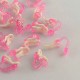 10x Kunststoff Ohrclips 14x9x13mm weiß pink - Kunststoff Schmuckzubehör Ohrclips basteln