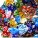 30 Stück bunte Herz Millefiori Perlen 12mm als Strang im Perlenmix - Schmuckzubehör Millefiori