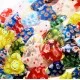 22 Stück bunte Herz Millefiori Perlen 16mm als Strang im Perlenmix - Schmuckzubehör Millefiori - Leisure-Beads DIY
