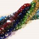 720 St. 8x6mm geschliffene Glasperlen 10 Stränge bunter Perlenmix - buntes Schmuckzubehör