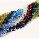 10 Stränge 8x6mm geschliffene Glasperlen 720 Perlen im bunten Perlenmix - buntes Schmuckzubehör