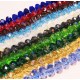 720 St. 8x6mm geschliffene Glasperlen 10 Stränge bunter Perlenmix - buntes Schmuckzubehör