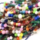 1 Strang bunter Glasperlenmix in verschiedenen Größen und Formen - buntes Schmuckzubehör Glasschmuck