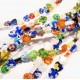 ca. 45 Stück bunte Herz Millefiori Perlen ca. 8x8mm als Strang im Perlenmix - Schmuckzubehör Millefiori