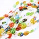 Bunte Millefioriperlen 14x10mm oval ca. 27 Stück Perlenmix Strangware - Schmuckzubehör Millefiori