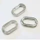 1x ovaler silberfarbener Strass Ringverschluss ca. 29x17,5mm Karabinerhaken - Schmuckzubehör - Leisure-Beads DIY