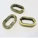 1x ovaler bronze Strass Ringverschluss ca. 29x17,5mm silber Karabinerhaken - bronze Schmuckzubehör - Leisure-Beads DIY