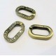 1x bronzefarben Strass Ringverschluss 29x17,5mm Karabinerhaken - Schmuckzubehör