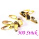 300x goldfarbene Collierschlaufe 11x4mm Anhängerhaken - Schmuckzubehör Collierschlaufe