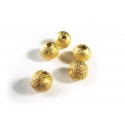 5x Stardust 5mm angerauhte Metallperlen goldfarben Kugel Spacer - Schmuckzubehör Metallperlen