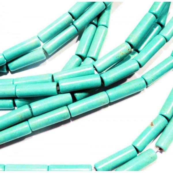 1 Strang Türkis Perle 13x4mm Tube Kunststein Röhrchen - Schmuckzubehör - Leisure-Beads DIY