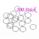 200x Edelstahl Biegering 12mm Stärke 1,2mm runder silber Biegering - Schmuckzubehör Biegering